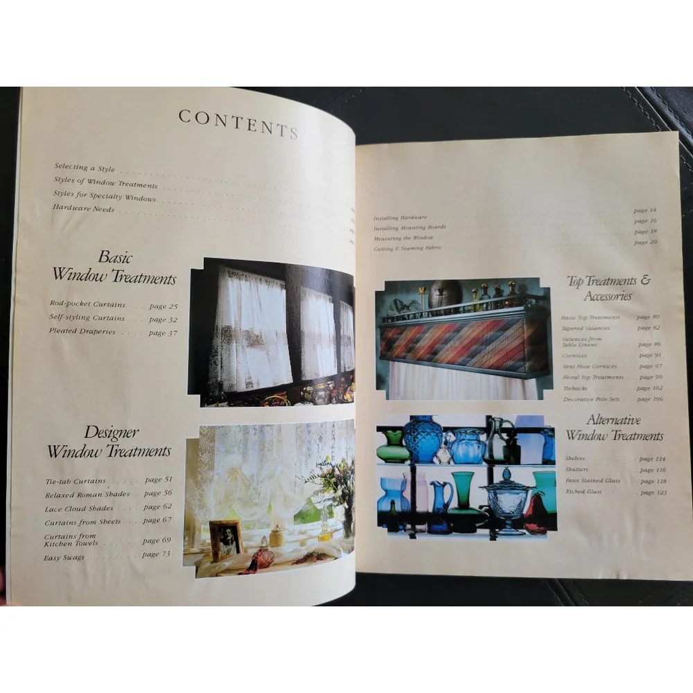 Vintage Creative Window Treatments Book - 45 Step-by-Step DIY Styles -